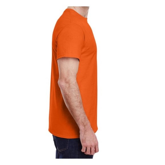 🆕 GILDAN ADULT ULTRA COTTON ROUND-NECK SHORT SLEEVE T-SHIRT - ORANGE - MEN - Picture 5 of 5